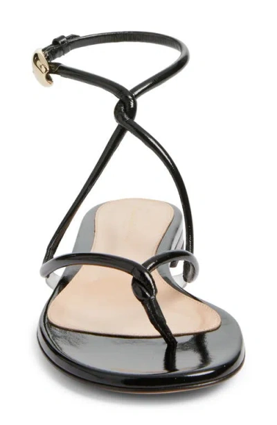 Gianvito Rossi Mamba Leather Flat Sandals In Black