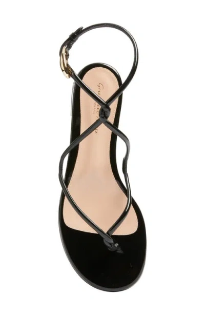 Gianvito Rossi Mamba Leather Flat Sandals In Black
