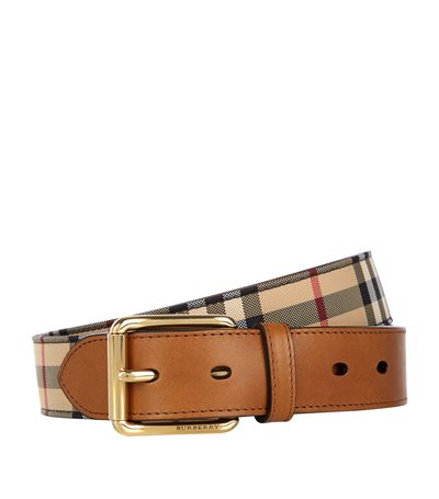 burberry house check and leather belt