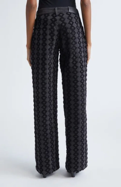 Diotima Stulla Geometric Embroidered Wide Leg Jeans In Black