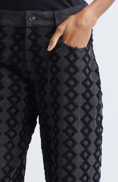 Diotima Stulla Geometric Embroidered Wide Leg Jeans In Black