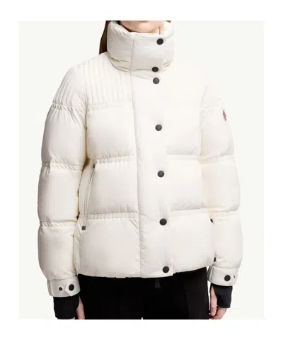Moncler Anglin Padded Jacket With Logo-patch In Neutral