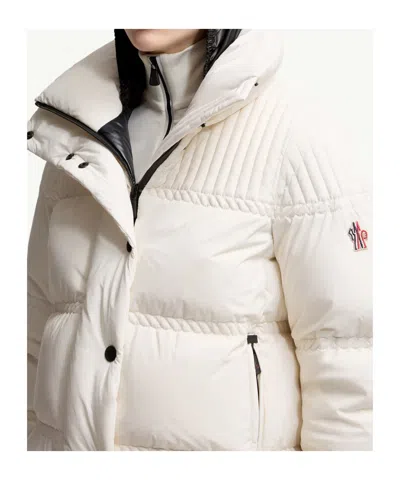 Moncler Anglin Padded Jacket With Logo-patch In Neutral