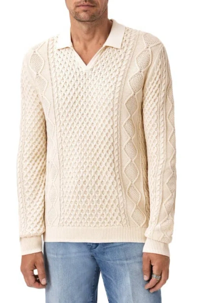 John Varvatos Haynes Organic Cotton Johnny Collar Sweater In Neutral