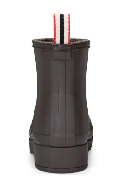 Hunter Play Short Faux Shearling Lined Waterproof Rain Boot In Brown