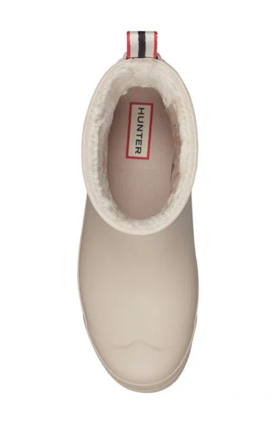Hunter Play Short Faux Shearling Lined Waterproof Rain Boot In Neutral