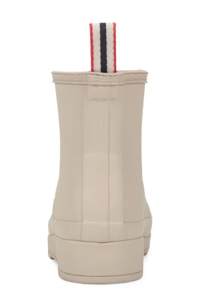 Hunter Play Short Faux Shearling Lined Waterproof Rain Boot In Neutral