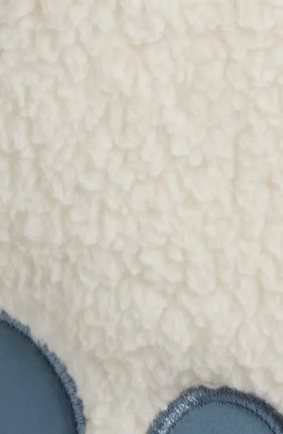 Thread & Supply Flower Patch Faux Shearling Pullover In White