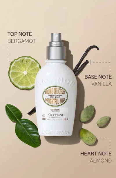 L'occitane - Almond Hair & Body Mist 3.3 Fl oz In Transparent