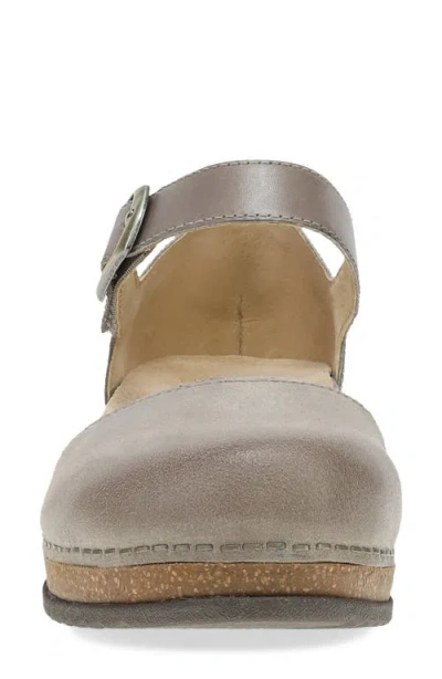 Dansko Mae Ankle Strap Platform Clog In Gray