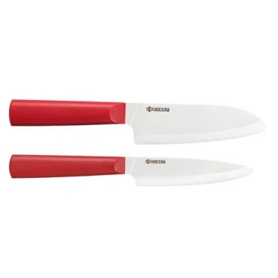 Kyocera Innovationwhite® 2 Piece Ceramic Knife Set In Red