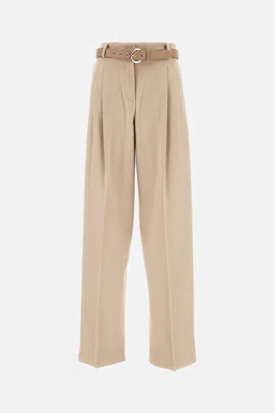 Max Mara Beige Paride Solid Pants In Neutral