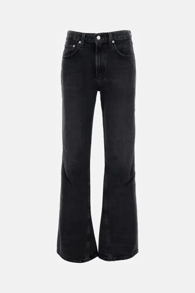 Agolde Nico Stretch High Rise Slim Fit Jeans In Black