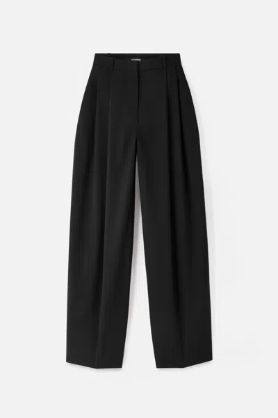 Jacquemus Le Pantalon Ovalo Wide-leg Trousers In Black