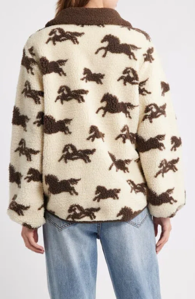 The Great . The Pasture Horse Print Fleece Jacket In Multi