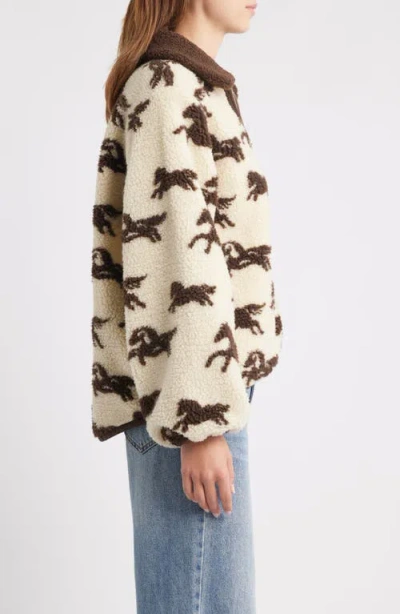 The Great . The Pasture Horse Print Fleece Jacket In Multi