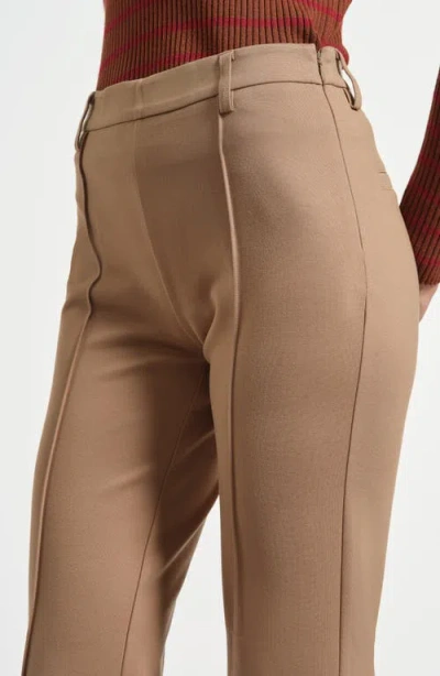 Isaac Mizrahi New York Flare Ponte Pants In Brown