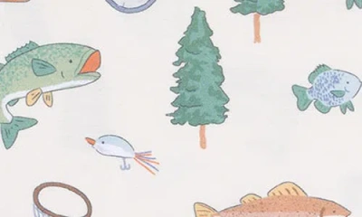 Angel Dear Kids' Fishing Things Lounge Top & Leggings Set In White