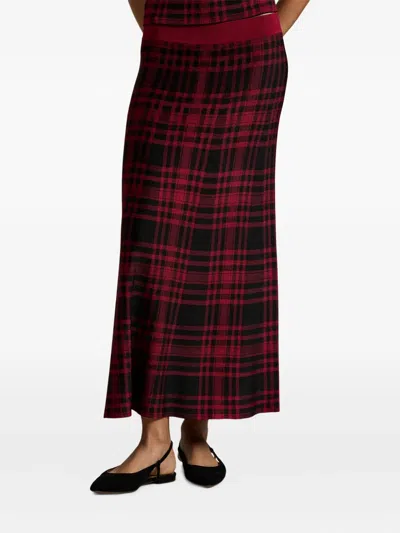 Polo Ralph Lauren Plaid Viscose-blend Midi Skirt In Animal Print