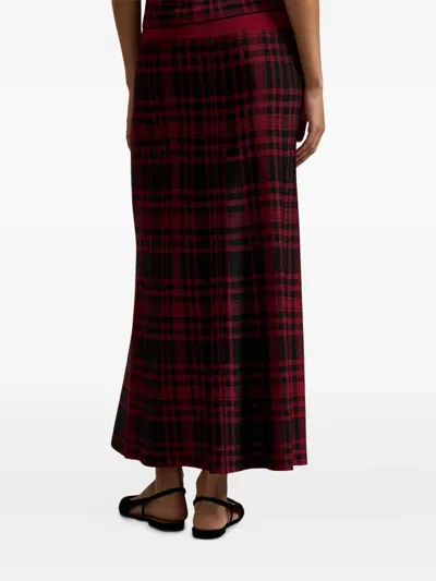 Polo Ralph Lauren Plaid Viscose-blend Midi Skirt In Animal Print