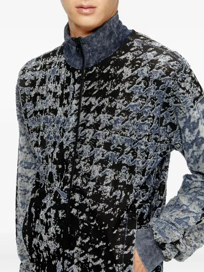 Diesel Houndstooth Bomber Jacket In Blue