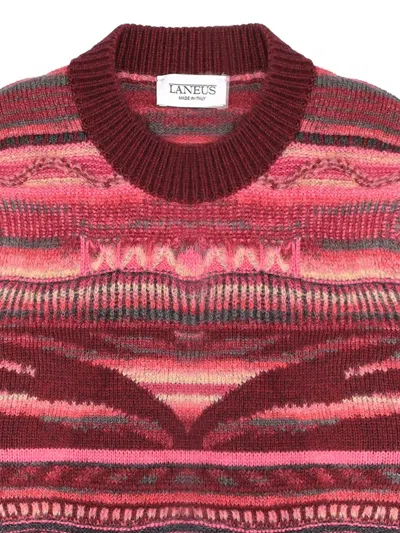 Laneus Patterned Sweater In Red
