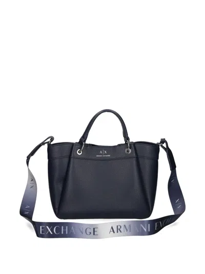 Armani Exchange Medium Top Handle Tote Bag In Black
