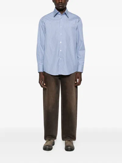 Carter Young Striped Shirt In Blue