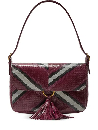 Maliparmi Geometric-pattern Tassel Shoulder Bag In Purple