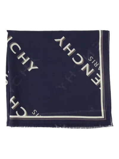 Givenchy Monogram Fringed Scarf In Black