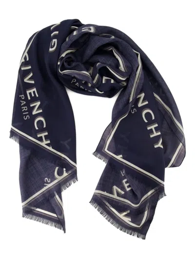 Givenchy Monogram Fringed Scarf In Black