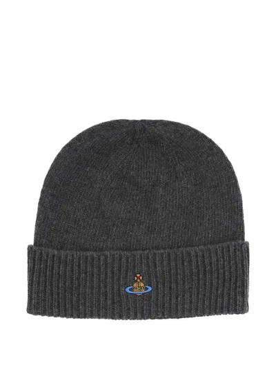 Vivienne Westwood Unisex Grey Cashmere Sporty Beanie Hat In Gray