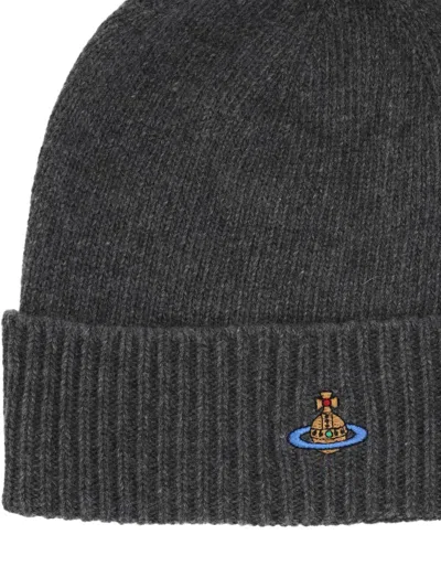 Vivienne Westwood Unisex Grey Cashmere Sporty Beanie Hat In Gray