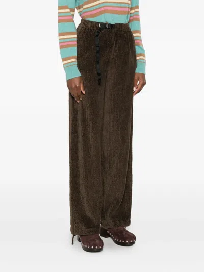 White Sand Drawstring-waist Pants In Brown