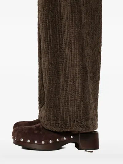 White Sand Drawstring-waist Pants In Brown