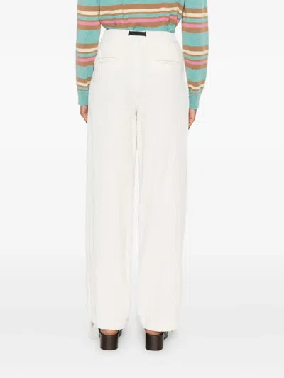 White Sand Drawstring-waist Ribbed Pants In White
