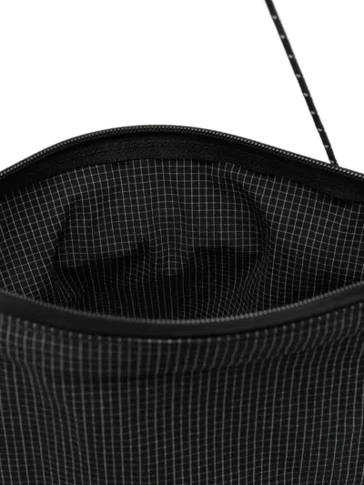 GRID-PATTERN TOP-HANDLE SHOULDER BAG