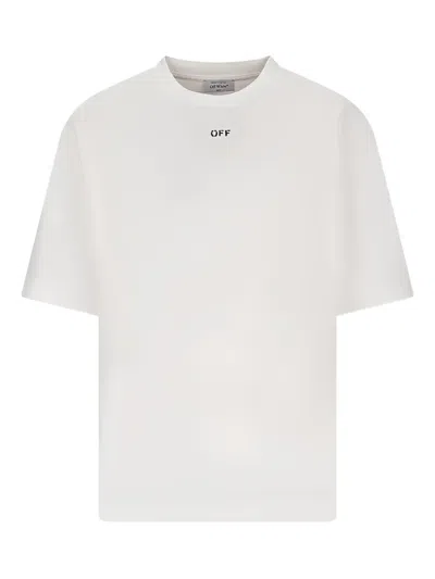 Off-white Graphic Print Crew Neck Short Sleeve T-shirt In White