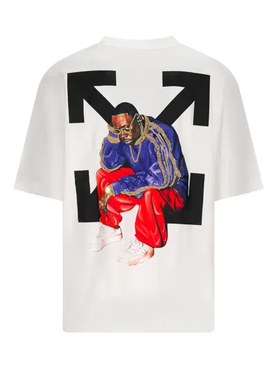 Off-white Graphic Print Crew Neck Short Sleeve T-shirt In White