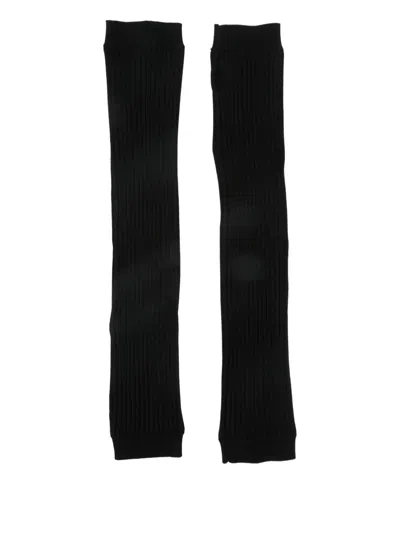 P.a.r.o.s.h Ribbed Knit Gloves In Black