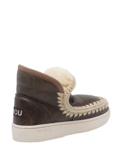 Mou New Eskimo Leather Booties In Brown