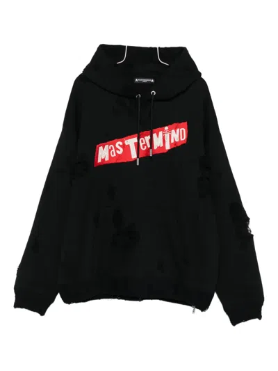 Mastermind Japan Distressed Logo Hoodie In Black