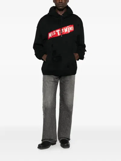 Mastermind Japan Distressed Logo Hoodie In Black
