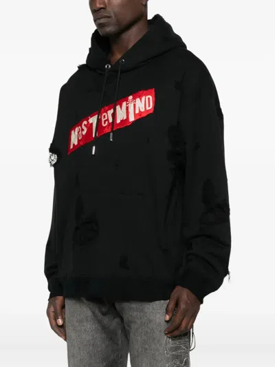 Mastermind Japan Distressed Logo Hoodie In Black