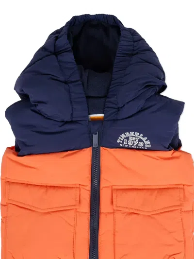 Timberland Hooded Pocket Gilet In Multi