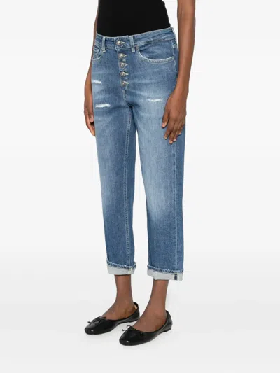 Dondup Buttoned Distressed Denim In Blue