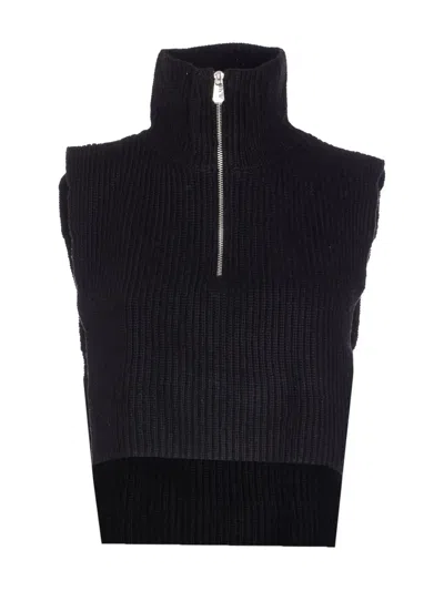 Pinko Cipro Knitted Neck Warmer With Zip In Black