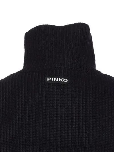 Pinko Cipro Knitted Neck Warmer With Zip In Black