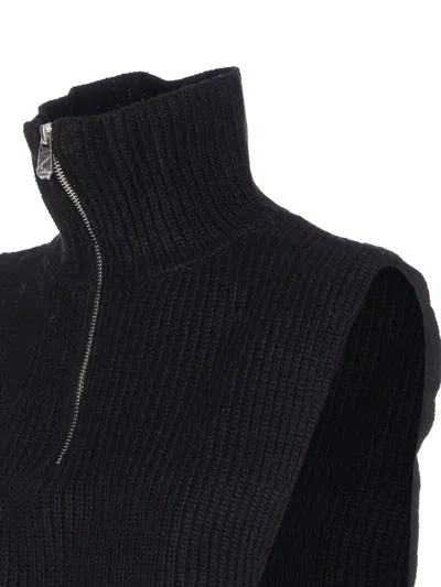 Pinko Cipro Knitted Neck Warmer With Zip In Black