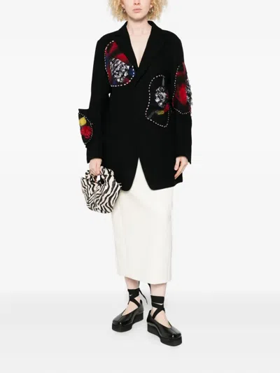 Yohji Yamamoto Wool Panelled Jacket In Black